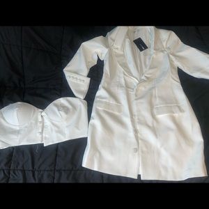 Blazer dress with crop top